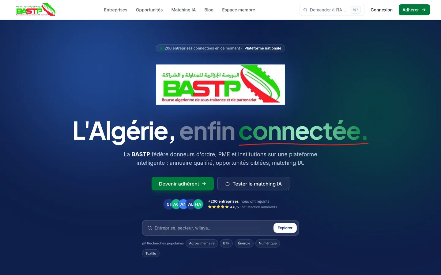Aperçu du site BASTP